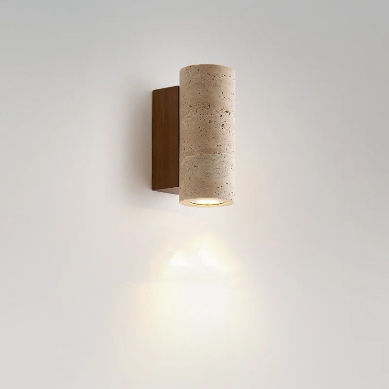 Simple Yellow Travertine Led Wall Lights for Balcony Bedroom Living Room Home Decor Modern Bedside Lamp Luminaria De Parede