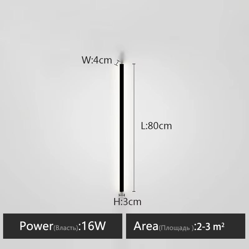 Wall Lamp Bedroom Bedside Lights Nordic Decorative Luminaires Line Minimalist Light Long Strip Black Background Wall Light Room