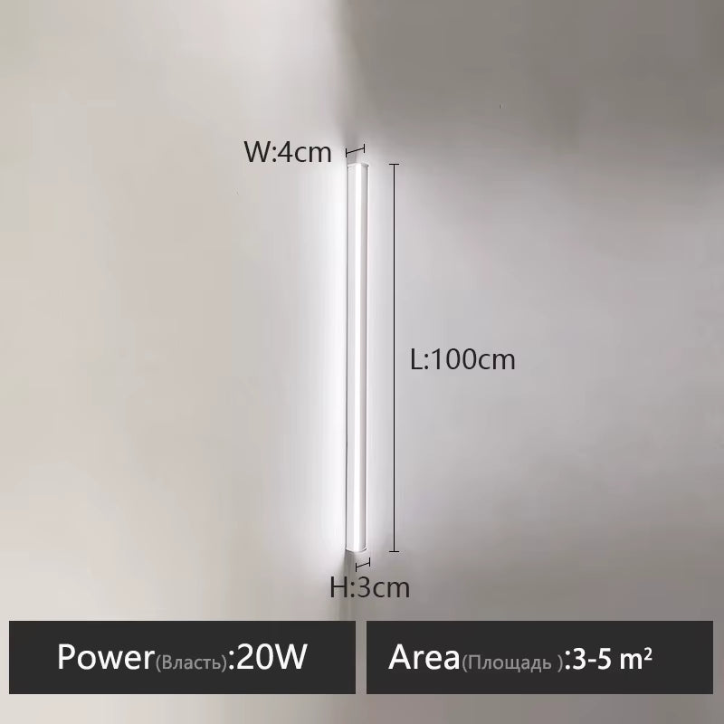 Wall Lamp Bedroom Bedside Lights Nordic Decorative Luminaires Line Minimalist Light Long Strip Black Background Wall Light Room