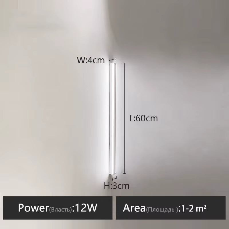 Wall Lamp Bedroom Bedside Lights Nordic Decorative Luminaires Line Minimalist Light Long Strip Black Background Wall Light Room