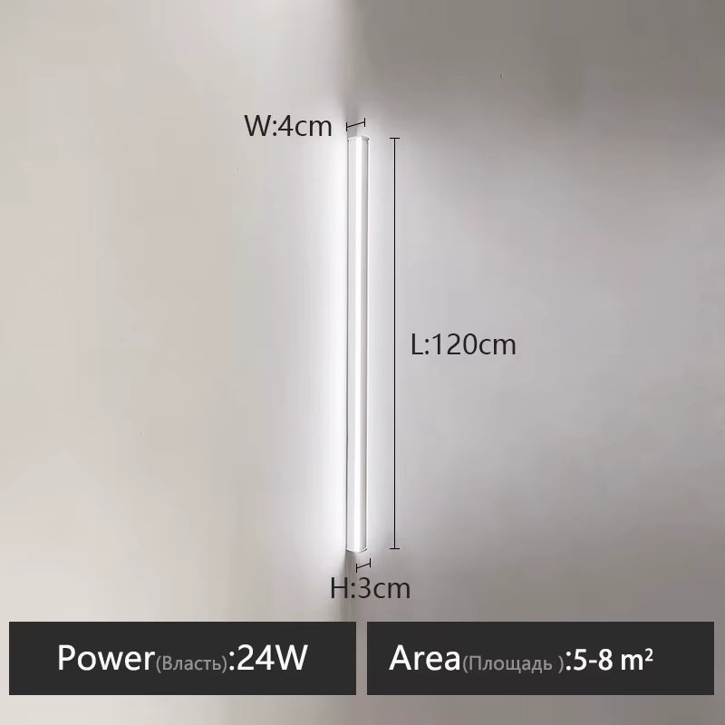 Wall Lamp Bedroom Bedside Lights Nordic Decorative Luminaires Line Minimalist Light Long Strip Black Background Wall Light Room