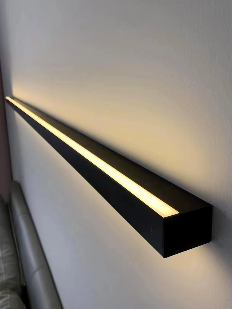 Wall Lamp Bedroom Bedside Lights Nordic Decorative Luminaires Line Minimalist Light Long Strip Black Background Wall Light Room