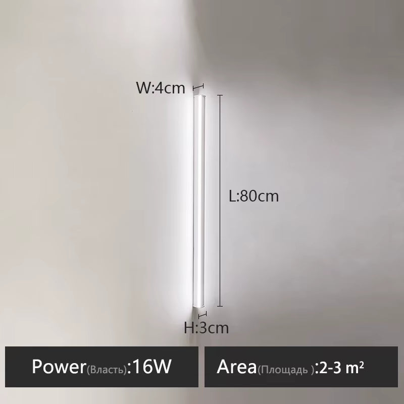 Wall Lamp Bedroom Bedside Lights Nordic Decorative Luminaires Line Minimalist Light Long Strip Black Background Wall Light Room
