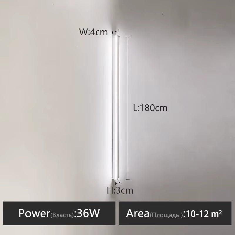 Wall Lamp Bedroom Bedside Lights Nordic Decorative Luminaires Line Minimalist Light Long Strip Black Background Wall Light Room