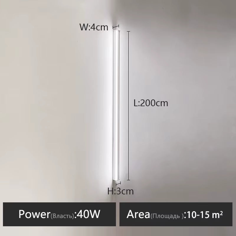 Wall Lamp Bedroom Bedside Lights Nordic Decorative Luminaires Line Minimalist Light Long Strip Black Background Wall Light Room