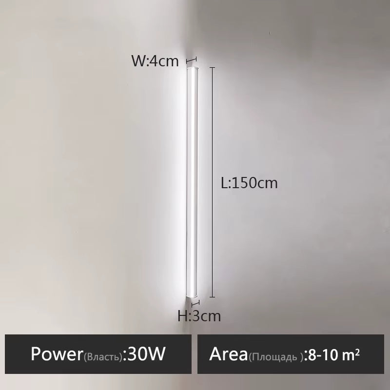 Wall Lamp Bedroom Bedside Lights Nordic Decorative Luminaires Line Minimalist Light Long Strip Black Background Wall Light Room