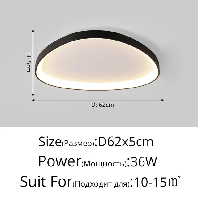 Living Room Ceiling Lamp Modern LED Ceiling Chandelier for Bedroom Kitchen Simplicity Indoor Ultrathin Black White Ceiling Light