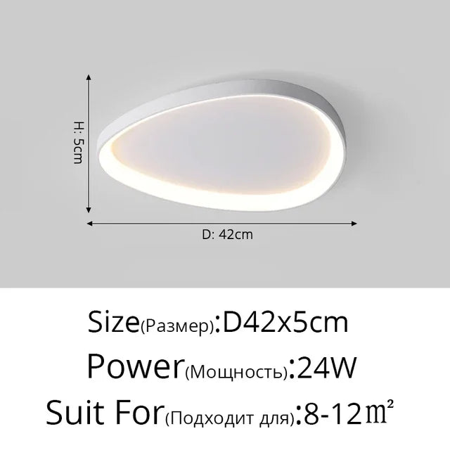 Living Room Ceiling Lamp Modern LED Ceiling Chandelier for Bedroom Kitchen Simplicity Indoor Ultrathin Black White Ceiling Light