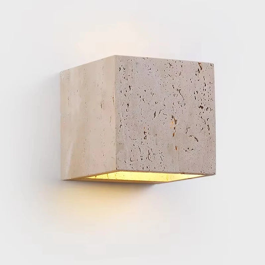 Simple Yellow Travertine Led Wall Lights for Balcony Bedroom Living Room Home Decor Modern Bedside Lamp Luminaria De Parede