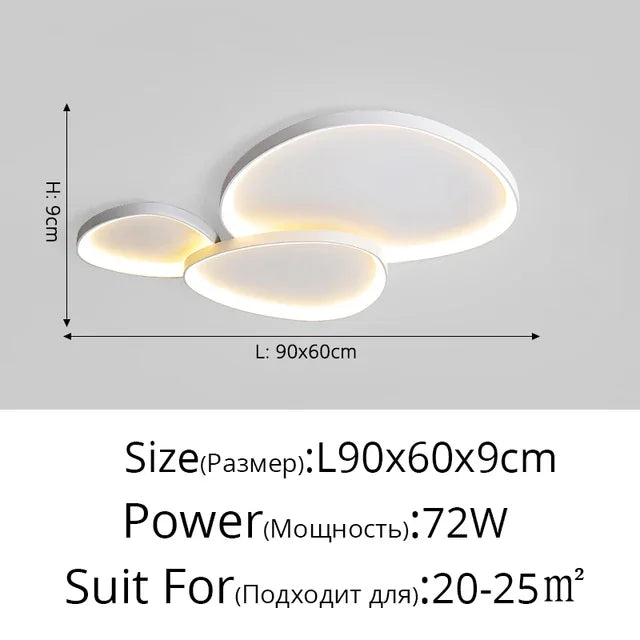 Living Room Ceiling Lamp Modern LED Ceiling Chandelier for Bedroom Kitchen Simplicity Indoor Ultrathin Black White Ceiling Light