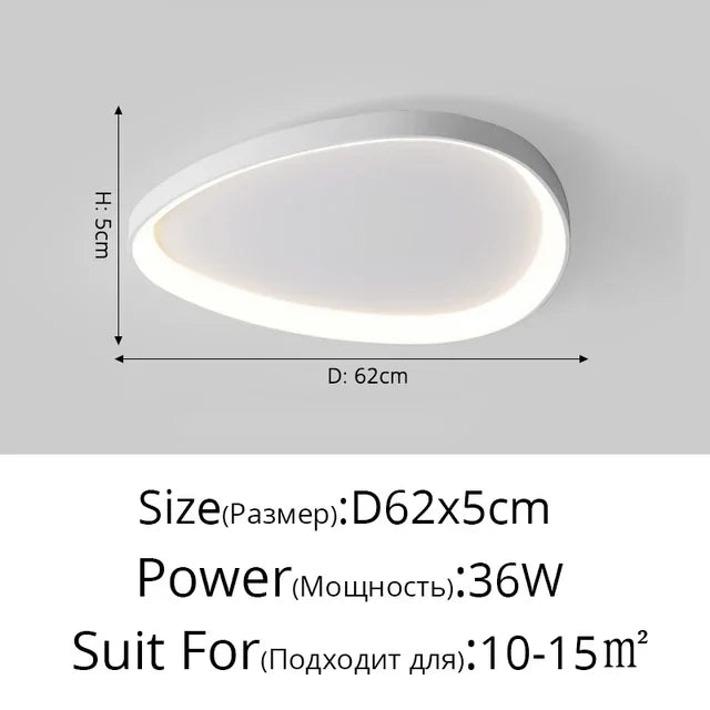 Living Room Ceiling Lamp Modern LED Ceiling Chandelier for Bedroom Kitchen Simplicity Indoor Ultrathin Black White Ceiling Light