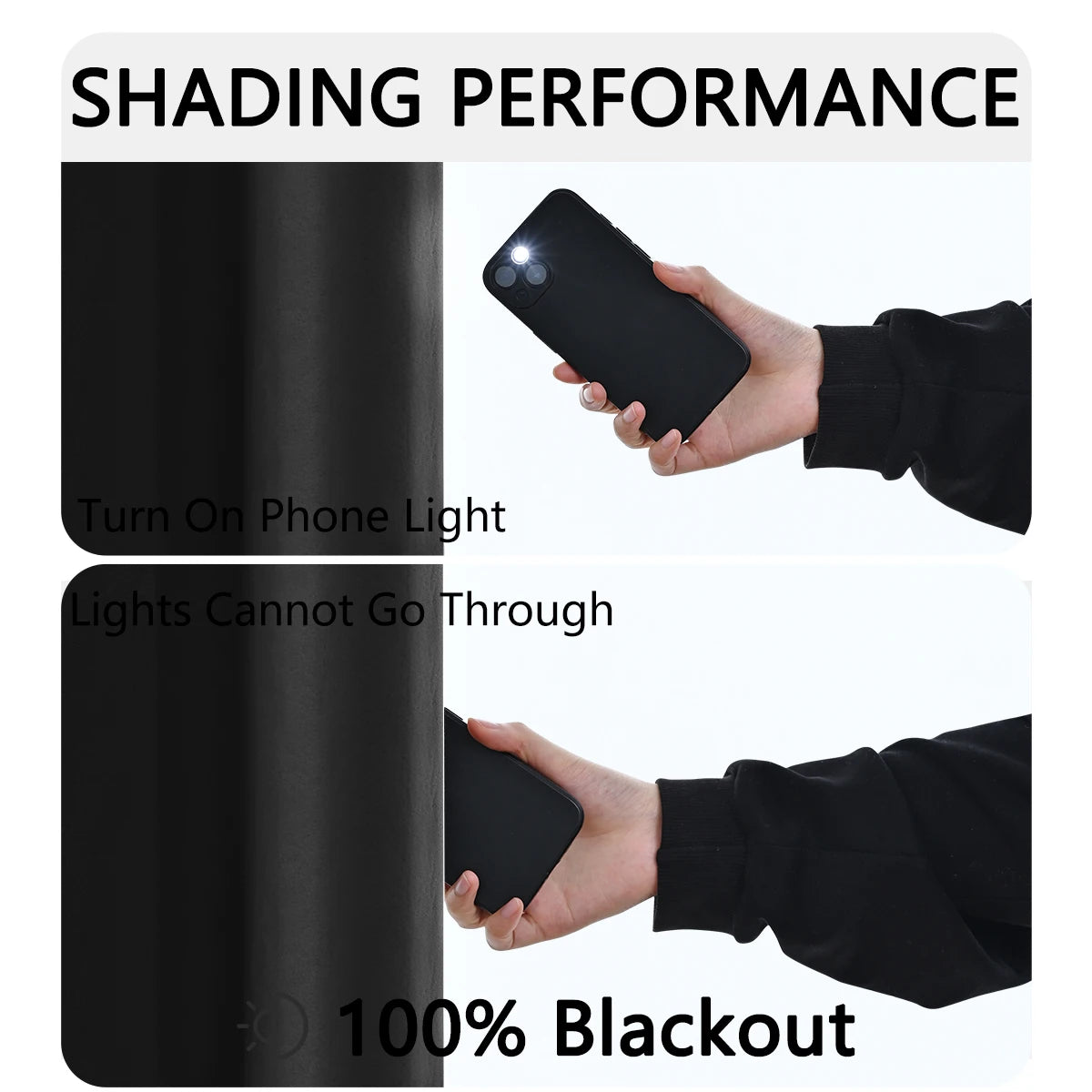 1Pc 100% Blackout Curtain with Rod Pocket, Curtains for Living Room, Bedroom, Kitchen, Window Curtain, Drapes in Living Room
