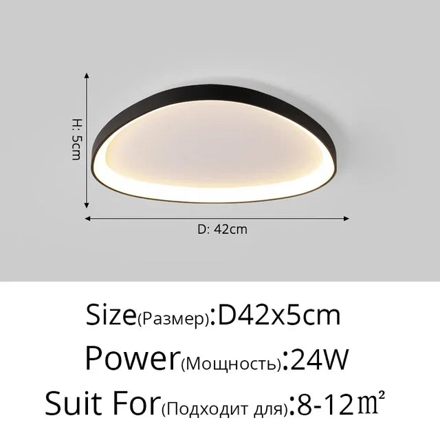 Living Room Ceiling Lamp Modern LED Ceiling Chandelier for Bedroom Kitchen Simplicity Indoor Ultrathin Black White Ceiling Light