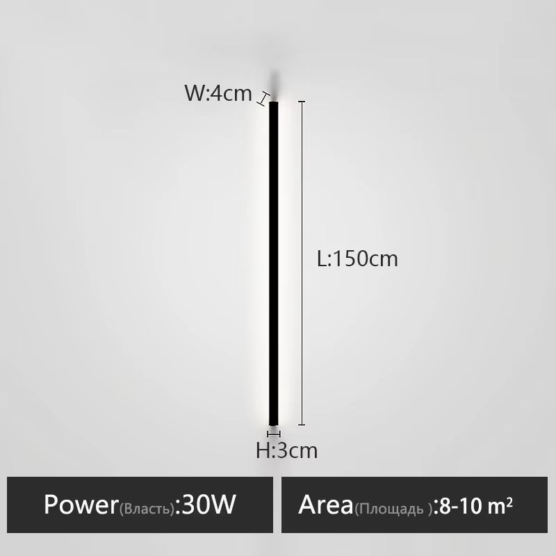 Wall Lamp Bedroom Bedside Lights Nordic Decorative Luminaires Line Minimalist Light Long Strip Black Background Wall Light Room